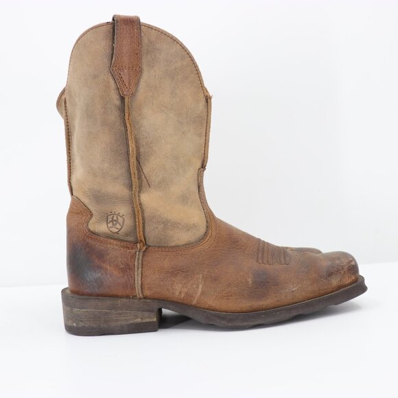 Ariat Rambler Boots Men\'s Size 9 EE Brown Leather Bomber Square Toe Wester Boots main image 9